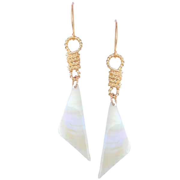 Nantucket Sails and Seashell Statement Earrings