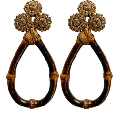 Bamboo and Silk Statement Earrings