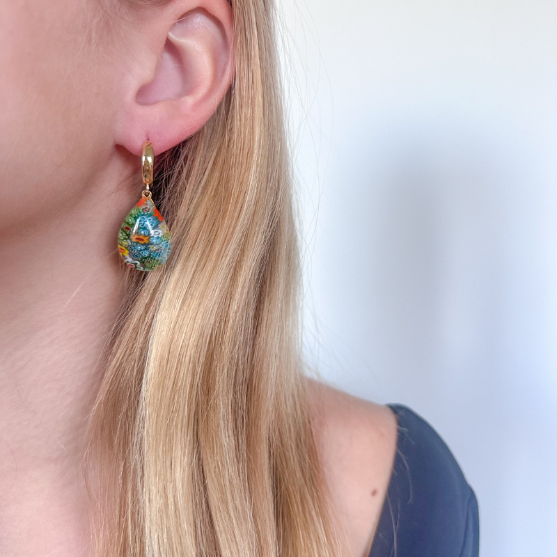 Millefiori Drop Earrings