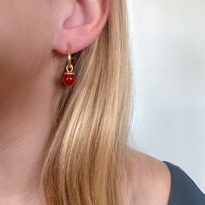 Carnelian Charm Earrings