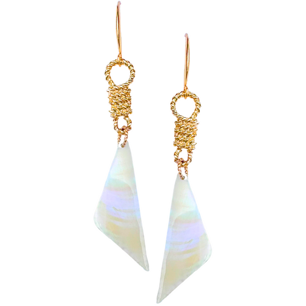 Nantucket Sails and Seashell Statement Earrings