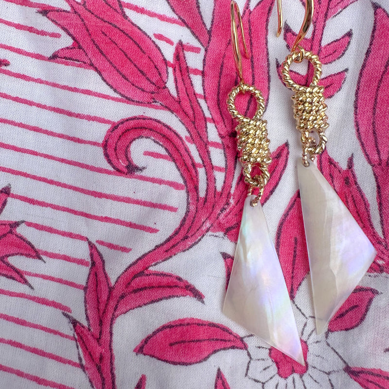 Nantucket Sails and Seashell Statement Earrings