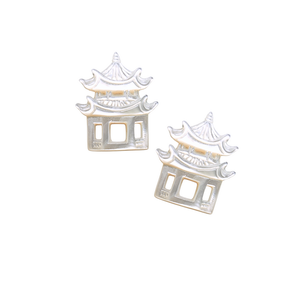 Mother of Pearl Pagoda Statement Studs