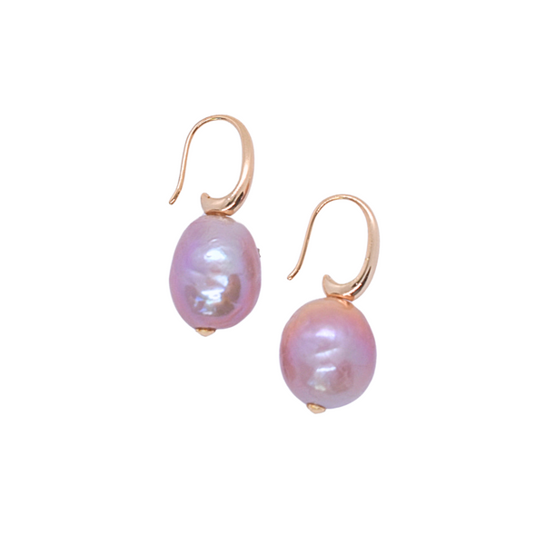 Mauve Edison Pearl Drop Earring