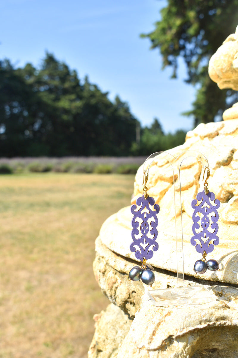 Imperial Statement Earrings with Peacock Pearls