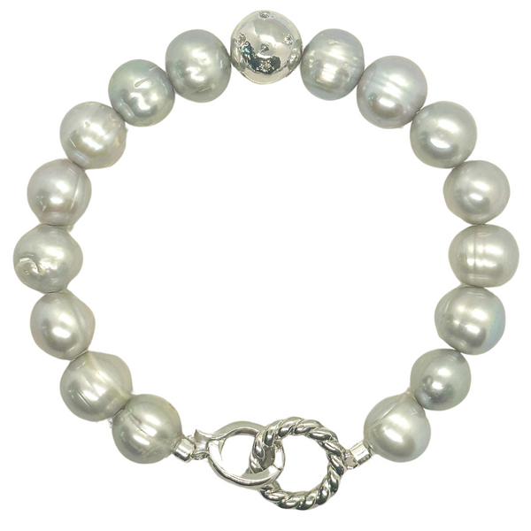 Silver Stars Pearl Bracelet