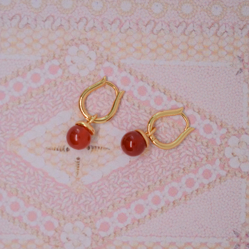 Carnelian Charm Earrings