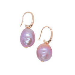 Mauve Edison Pearl Drop Earring